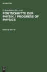 Image for Fortschritte Der Physik / Progress of Physics. Band 29, Heft 10