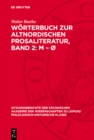 Image for Worterbuch zur altnordischen Prosaliteratur, Band 2: M - o