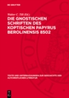 Image for Die Gnostischen Schriften des Koptischen Papyrus Berolinensis 8502