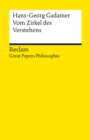 Image for Vom Zirkel des Verstehens: Great Papers Philosophie