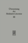 Image for UEbersetzung der Hekhalot-Literatur : Band 3:  335-597