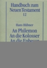 Image for An Philemon. An die Kolosser. An die Epheser
