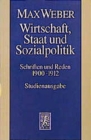 Image for Max Weber-Studienausgabe : Band I/8: Wirtschaft, Staat und Sozialpolitik