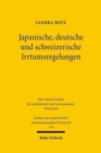 Image for Japanische, deutsche und schweizerische Irrtumsregelungen