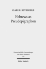 Image for Hebrews as Pseudepigraphon