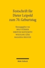 Image for Festschrift fur Dieter Leipold zum 70. Geburtstag