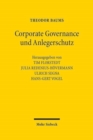 Image for Corporate Governance und Anlegerschutz : Ausgewahlte Beitrage