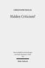 Image for Hidden Criticism?