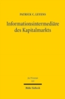 Image for Informationsintermediare des Kapitalmarkts