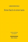 Image for Error facti et error iuris
