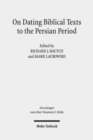 Image for On Dating Biblical Texts to the Persian Period