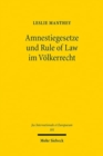 Image for Amnestiegesetze und Rule of Law im Voelkerrecht