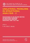 Image for Unilateral Problems in Structural Analysis — 2