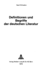 Image for Definitionen und Begriffe der deutschen Literatur