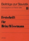 Image for Festschrift fuer Heinz Wissemann