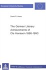 Image for German Literary Achievements of Ola Hansson, 1888-1893