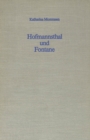Image for Hofmannsthal und Fontane