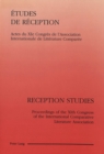 Image for Reception Studies : Proceedings of the XIth Congress of the International Comparative Literature Association