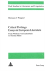 Image for Critical Probings : Essays in European Literature - From Wolfram von Eschenbach to Thomas Mann