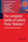 Image for The complete works of Gabrio Piola: Volume I: Commented English Translation : 38