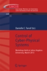 Image for Control of Cyber-Physical Systems: Workshop held at Johns Hopkins University, March 2013