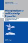Image for Mining Intelligence and Knowledge Exploration