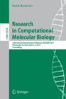 Image for Research in computational molecular biology  : 18th annual international conference, RECOMB 2014, Pittsburgh, PA, USA, April 2-5, 2014 proceedings