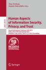 Image for Human Aspects of Information Security, Privacy, and Trust