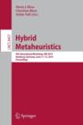 Image for Hybrid Metaheuristics : 9th International Workshop, HM 2014, Hamburg, Germany, June 11-13, 2014, Proceedings