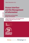 Image for Human Interface and the Management of Information. Information and Knowledge Design and Evaluation