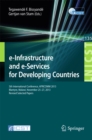 Image for e-Infrastructure and e-Services for Developing Countries: 5th International Conference, AFRICOMM 2013, Blantyre, Malawi, November 25-27, 2013, Revised Selected Papers