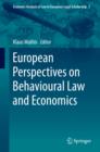 Image for European Perspectives on Behavioural Law and Economics : 2
