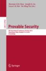 Image for Provable Security: 8th International Conference, ProvSec 2014, Hong Kong, China, October 9-10, 2014. Proceedings