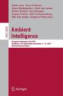 Image for Ambient Intelligence : European Conference, AmI 2014, Eindhoven, The Netherlands, November 11-13, 2014. Revised Selected Papers