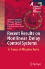 Image for Recent Results on Nonlinear Delay Control Systems: In honor of Miroslav Krstic