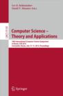 Image for Computer Science -- Theory and Applications : 10th International Computer Science Symposium in Russia, CSR 2015, Listvyanka, Russia, July 13-17, 2015, Proceedings