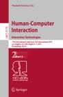 Image for Human-computer interaction.: 17th International Conference, HCI International 2015, Los Angeles, CA, USA, August 2-7, 2015, Proceedings (Interaction technologies)