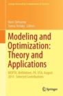 Image for Modeling and optimization  : theory and applications