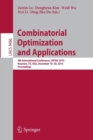 Image for Combinatorial optimization and applications  : 9th international conference, Cocoa 2015, Houston, TX, USA, 18th-20th December, 2015, proceedings