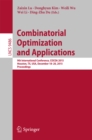 Image for Combinatorial optimization and applications: 9th International Conference, COCOA 2015, Houston, TX, USA, December 18-20, 2015, Proceedings