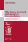 Image for HCI in business, government, and organizations.: eCommerce and innovation : third International Conference, HCIBGO 2016, held as Part of HCI International 2016, Toronto, Canada, July 17-22, 2016, Proceedings : 9752