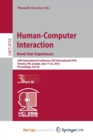 Image for Human-Computer Interaction. Novel User Experiences