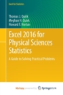 Image for Excel 2016 for Physical Sciences Statistics : A Guide to Solving Practical Problems