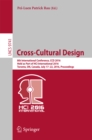 Image for Cross-cultural design: 8th International Conference, CCD 2016, Held as Part of HCI International 2016, Toronto, ON, Canada, July 17-22, 2016 Proceedings : 9741