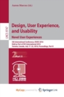 Image for Design, User Experience, and Usability: Novel User Experiences
