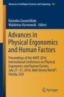 Image for Advances in physical ergonomics and human factors  : proceedings of the AHFE 2016 International Conference on Physical Ergonomics and Human Factors, July 27-31, 2016, Walt Disney World, Florida, USA