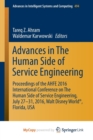Image for Advances in The Human Side of Service Engineering : Proceedings of the AHFE 2016 International Conference on The Human Side of Service Engineering, July 27-31, 2016, Walt Disney World(R), Florida, USA