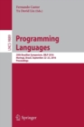 Image for Programming Languages : 20th Brazilian Symposium, SBLP 2016, Maringa, Brazil, September 22-23, 2016, Proceedings