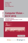 Image for Computer Vision - ECCV 2016 : 14th European Conference, Amsterdam, The Netherlands, October 11-14, 2016, Proceedings, Part II