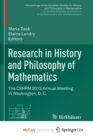 Image for Research in History and Philosophy of Mathematics